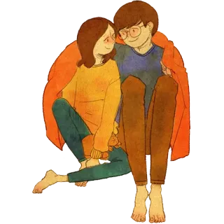 👫 커플, 사랑, 만화, 귀여운, 포옹 whatsapp sticker