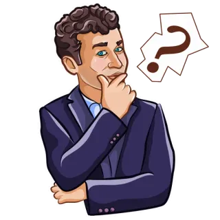 🤔 ผู้ชาย, คิด, คำถาม, สงสัย, ใคร่ครวญ, ความไม่แน่นอน whatsapp sticker