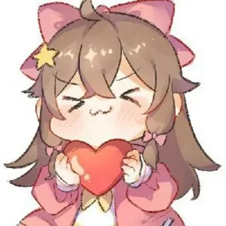 ♥ fofo, anime, kawaii, coração, desenho animado, adesivo telegram sticker