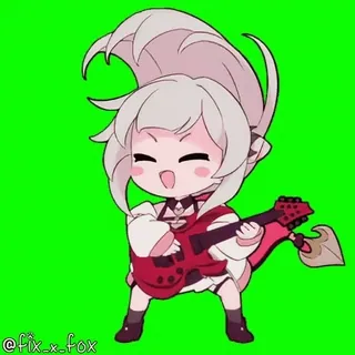 🥳 @fix_x_fox アニメ, ステッカー, 音楽, ギター, 可愛い, 漫画, キャラクター, ファンアート telegram sticker
