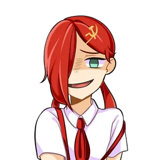 😤 animé, cheveux roux, communisme, faucille et marteau, politique whatsapp sticker