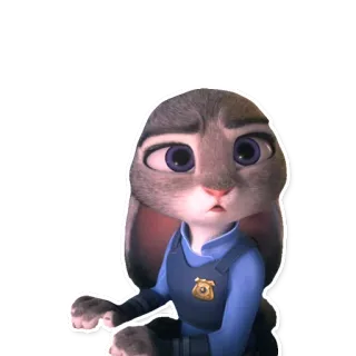 😒 Judy Hopps Zootopia lapin, police, dessin animé, animal, zootopie whatsapp sticker