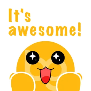 🤩 It's awesome! awesome, cute, emoticon, smiley, happy, positive, yellow telegram sticker