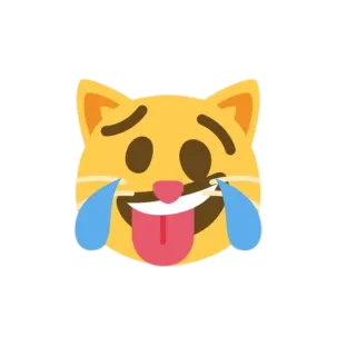 😺 gato, emoji, riendo, lágrimas, lengua, gracioso, sticker telegram sticker