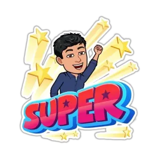 😆 SUPER супер, звезды, мультфильм, достижение, праздник, мотивация telegram sticker