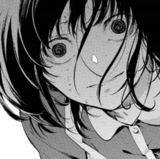 🌒 Anime, Manga, Potret, Emosi, Hitam putih, Karakter telegram sticker