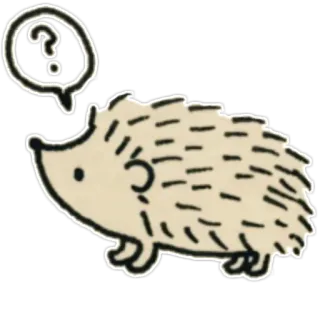 ❓ hedgehog, animal, question mark, cute, thinking telegram sticker