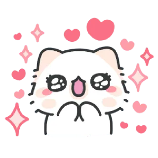 ✳️ Katze, niedlich, kawaii, Tier, Aufkleber, Herzen telegram sticker