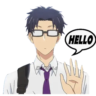 👋 HELLO ciao, saluto, anime, personaggio, amichevole telegram sticker