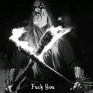 🤘 Fuck You Black metal, Tocha, Música, Ofensivo, Pintura facial, Extremista telegram sticker
