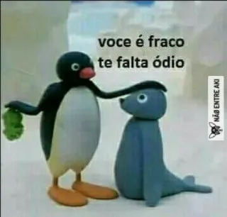 😹 voce é fraco te falta ódio Meme, Pinguino, Cartone animato, Umorismo, Personaggio whatsapp sticker