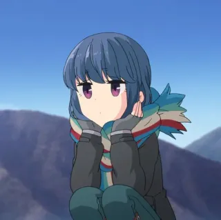 🏕 Rin Shima Laid-Back Camp Anime, Personaggio, Yuru Camp, Rin Shima, Outdoor telegram sticker