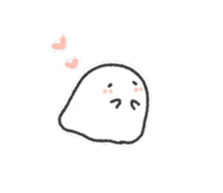😍 fantasma, lindo, kawaii, corazón, adorable, animación telegram sticker
