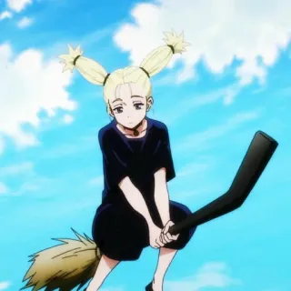 🧹 アニメ, 魔女, ほうき, 女の子, 空飛ぶ, マンガ, 魔法, 空 telegram sticker