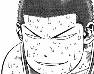 😈 manga, anime, sweat, expression, face, character telegram sticker