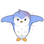 😤 pinguino, carino, cartone animato, animale, uccello telegram sticker