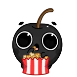 🍿 fruta, cereza, palomitas, película, lindo whatsapp sticker