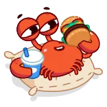 🤤 게, 만화, 햄버거, 탄산, 베개, 음식 telegram sticker