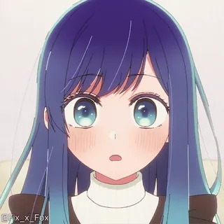😳 Fix_x_Fox アニメ, 女の子, 青髪, キャラクター, 漫画 telegram sticker