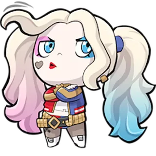 😌 Harley Quinn harley quinn, dc comics, villain, cartoon, sticker, character whatsapp sticker