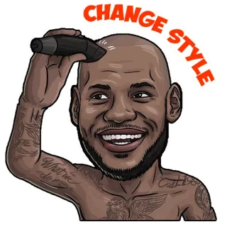 😎 CHANGE STYLE mann, bart, lächeln, haarschnitt, stil, tattoo, rasierer telegram sticker