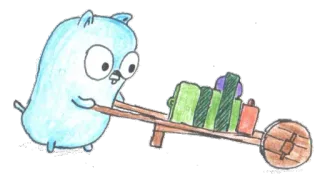 😰 Gopher, Lenguaje Go, Dibujos animados, Paquetes, Programador telegram sticker