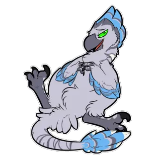😘 pássaro, desenho animado, animal, azul, cinza, fofo, peludo telegram sticker