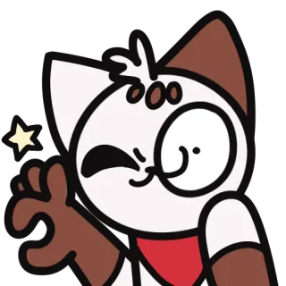 👌 ステッカー, 漫画, 猫, ウインク, 星, かわいい telegram sticker