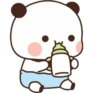 🍼 パンダ, 哺乳瓶, かわいい, マンガ, 動物 telegram sticker
