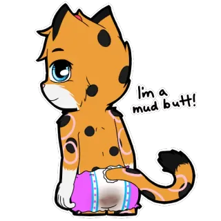 💩 I'm a mud butt! Tier, Cartoon, Katze, Anstößig, Vulgär telegram sticker
