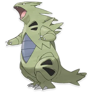 😡 Tyranitar Pokemon 怪物, 生物, 恐龙, 游戏, 动漫, 电子游戏 whatsapp sticker