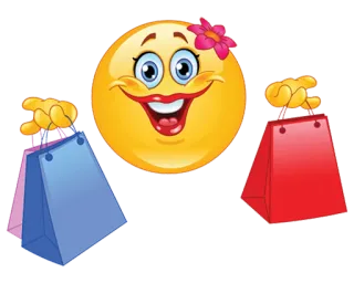 👛 emoji, shopping, bags, woman, flower, happy telegram sticker