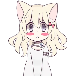 😳 Anime, Katzenmädchen, Niedlich, Kawaii, Manga, Sticker telegram sticker