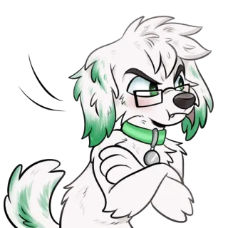 😠 cachorro, peludo, antropomórfico, animal, desenho animado, animal de estimação, personagem, adesivo telegram sticker