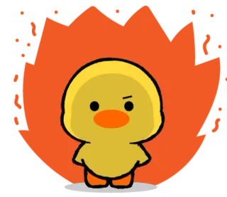 ⭐ 오리, 노란색, 동물, 만화, 귀여운, 새 telegram sticker