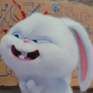 🤓 Snowball The Secret Life of Pets ウサギ, うさぎ, 悪役, 可愛い, アニメ, 動物, ペット, アニメ telegram sticker