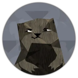 😶 otter, animal, cartoon, geometric, sticker telegram sticker