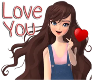 ❤️ Love You miłość, serce, dziewczyna, słodkie, kreskówka, romantyczny, uczucie telegram sticker