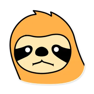 😕 ленивец, животное, милый, мультфильм, медленный whatsapp sticker