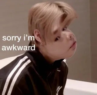 🍕 sorry i'm awkward 気まずい, ミーム, 面白い, 表情, ポートレート, 男の子 whatsapp sticker