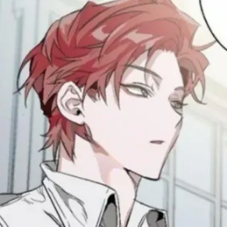 🥀 anime, manga, pelo rojo, hombre, personaje telegram sticker