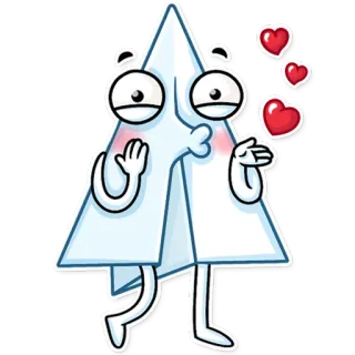😘 紙飛行機, 愛, ハート, 漫画, フレンドリー, かわいい telegram sticker