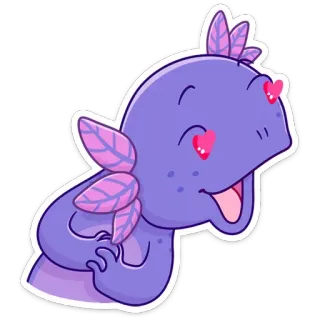 😳 Axolotl, niedlich, Aufkleber, Cartoon, Tier, Liebe telegram sticker