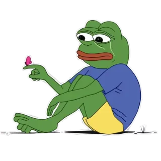 😭 Pepe the Frog Pepe the Frog, meme, internet meme, sad, crying whatsapp sticker