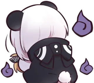 😨 Anime, Panda, Lindo, Sticker, Kawaii, Fantasma telegram sticker