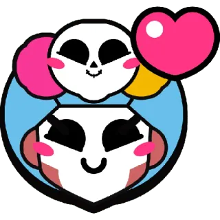 😍 Belle Brawl Stars Belle, Brawl Stars, videojuego, personaje, corazón, calavera, rosa, lindo whatsapp sticker