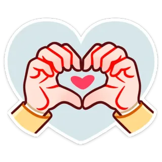 ❤️ corazón, amor, manos, dedos, gesto, afecto, san valentín whatsapp sticker