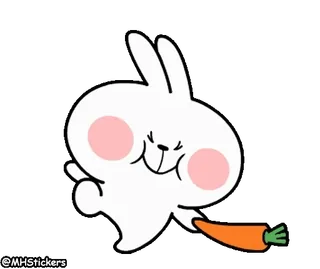 😤 토끼, 만화, 귀여운, 당근, 카툰 telegram sticker