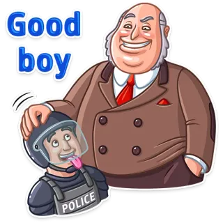 😁 Good boy 경찰, 좋은, 소년, 미소, 제복 telegram sticker