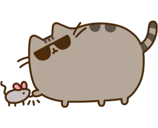 👊 Pusheen 猫, サングラス, マウス, クール, かわいい, アニメ telegram sticker